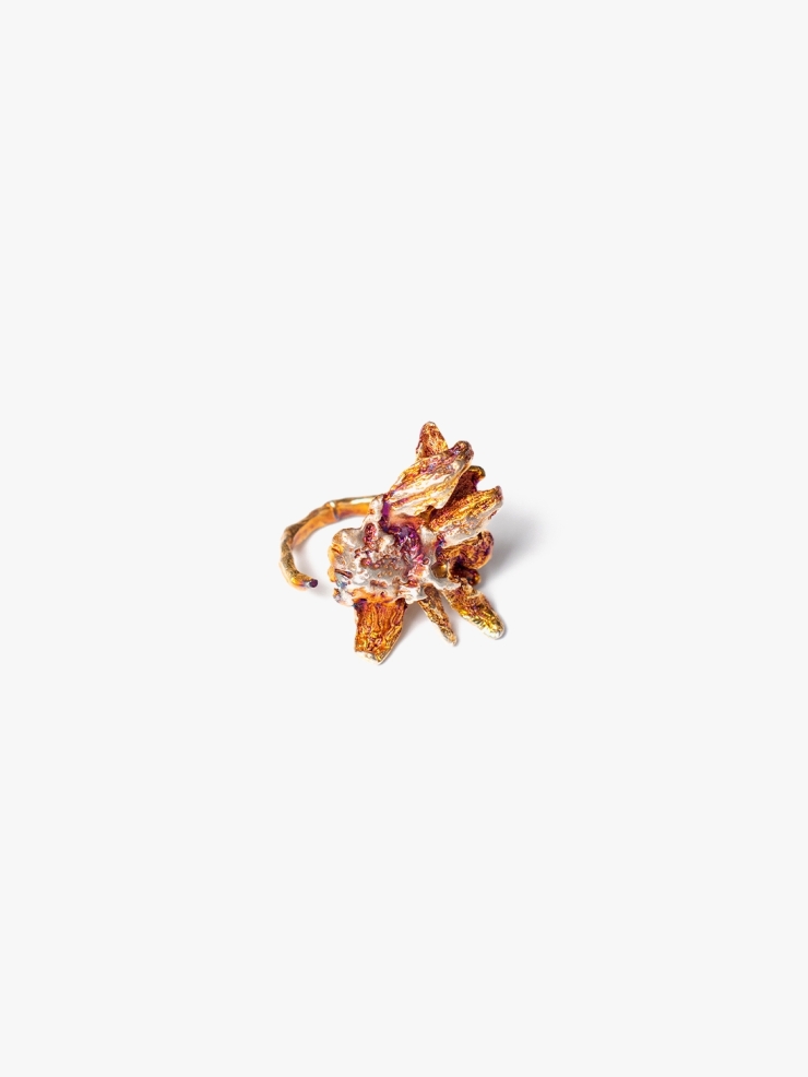 AOKINSIDE Oxidized Half Sunflower Rings