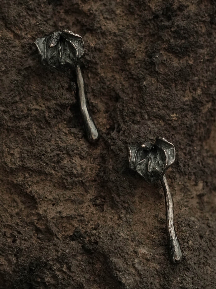 Black Candle Stud Earrings