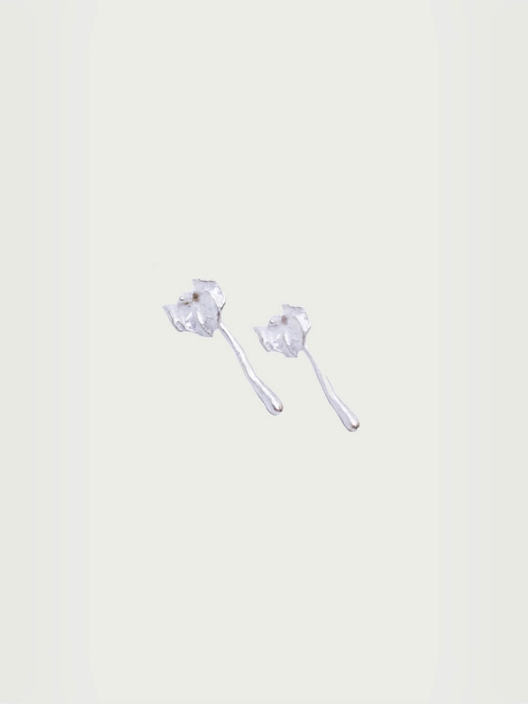 Silver Candle Stud Earrings