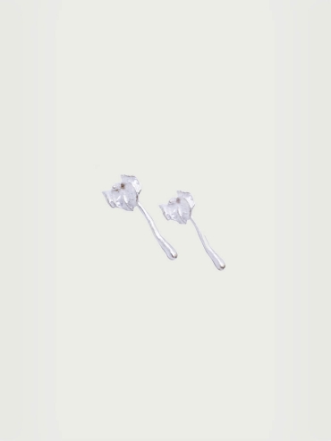 Silver Candle Stud Earrings