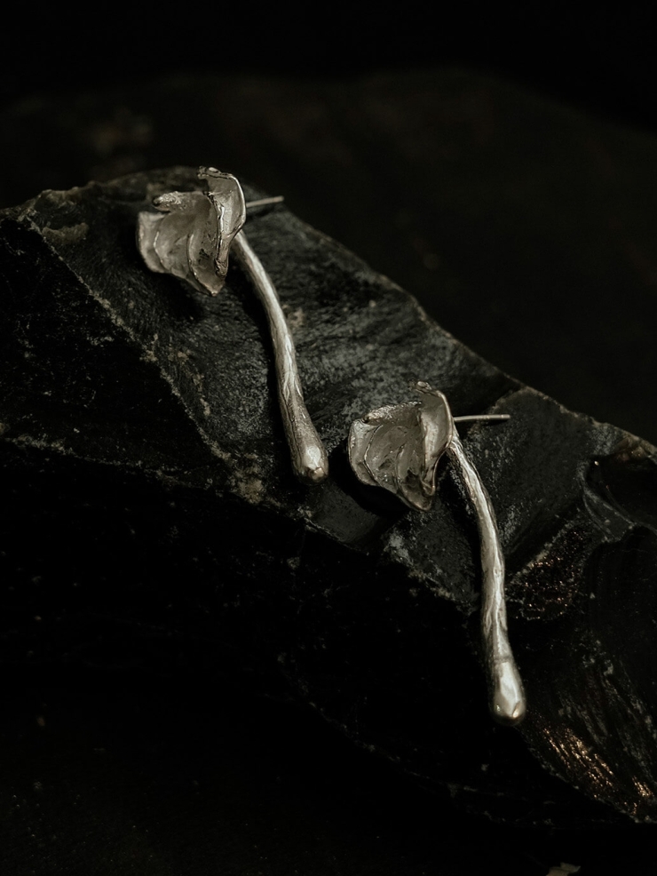 Silver Candle Stud Earrings