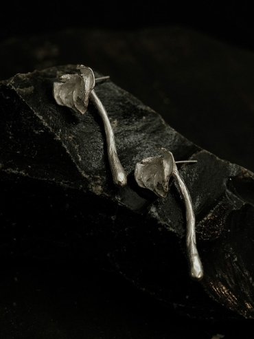 Silver Candle Stud Earrings