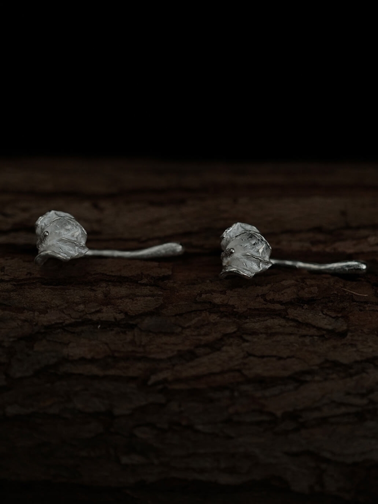 Silver Candle Stud Earrings