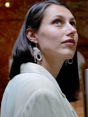 ZHAN-dragon head earrings