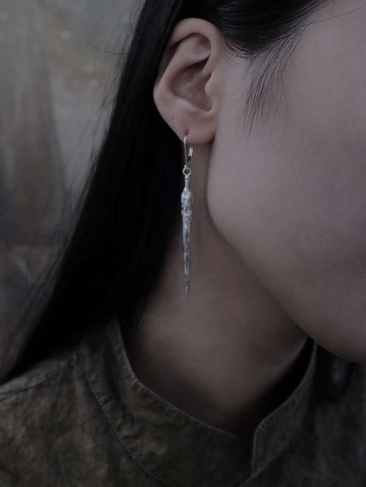 Silver Datura Bud Earrings