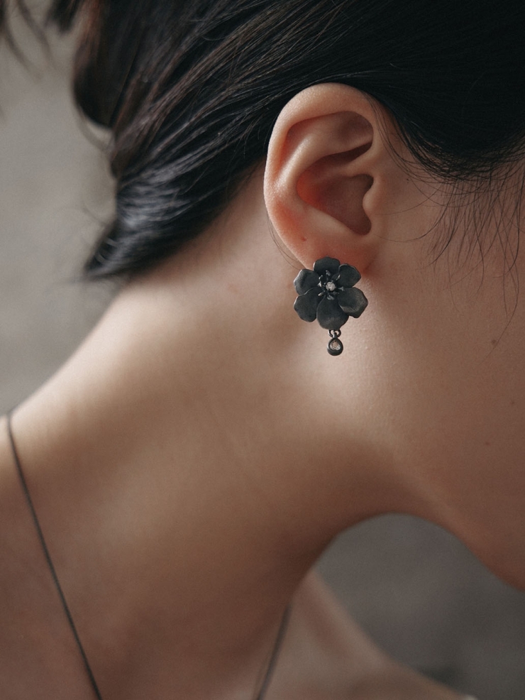 Black Woven Core Earrings