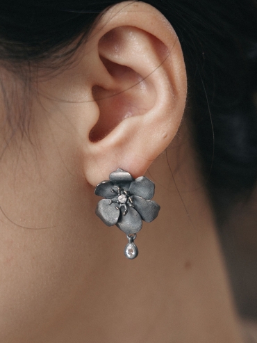 Black Woven Core Earrings