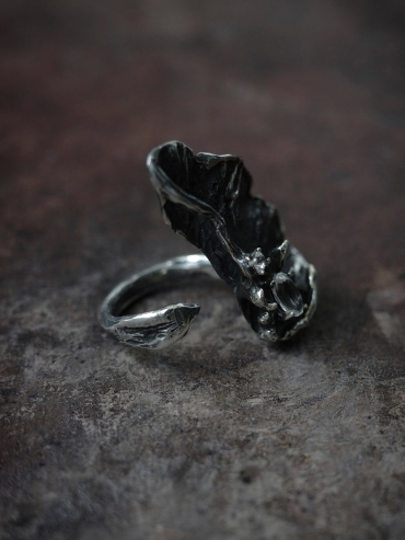 Black shimmering ring