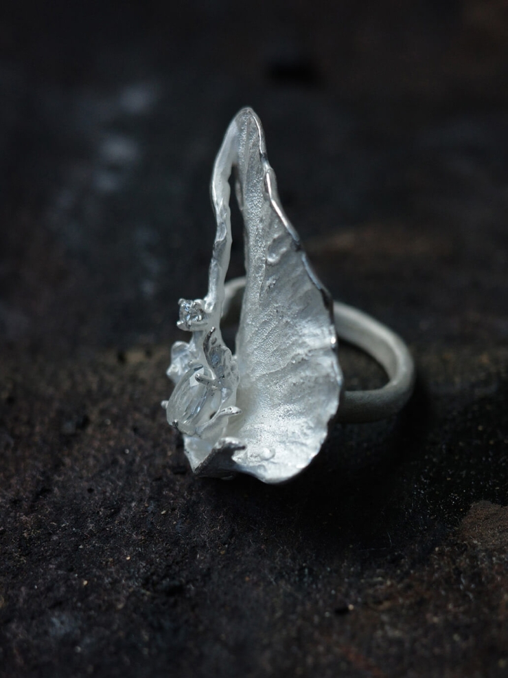 White shimmering ring