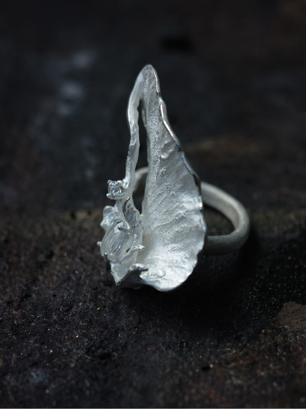 White shimmering ring