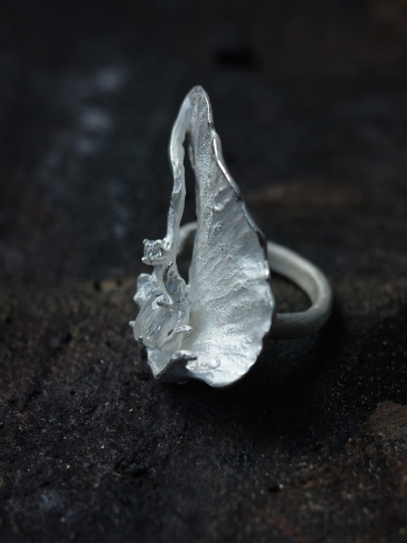 White shimmering ring