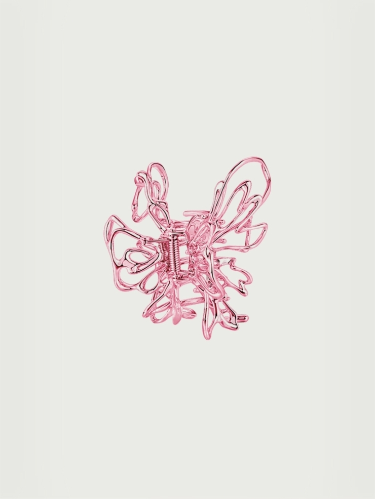 Pink mini liquefied butterfly hair gripper