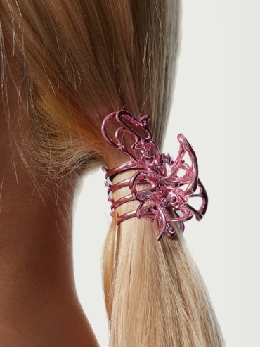 Pink mini liquefied butterfly hair gripper