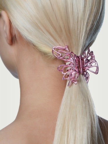 Pink mini liquefied butterfly hair gripper
