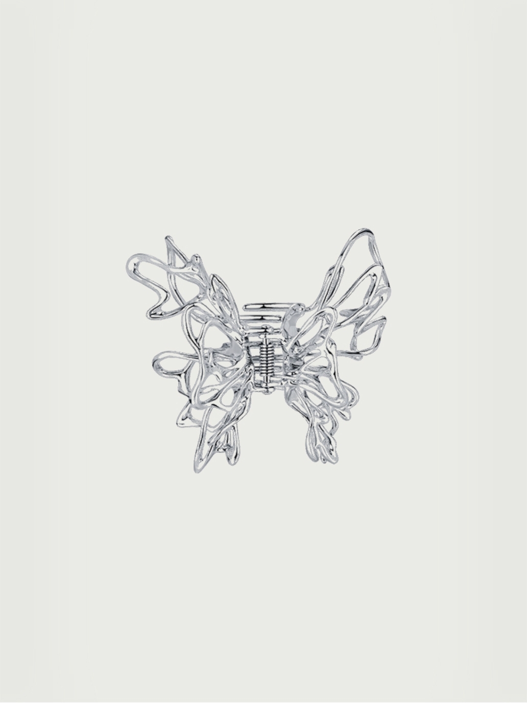 Silver mini liquefied butterfly hair gripper