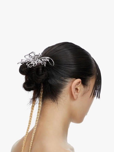 Large liquefied metal butterfly Hair claw clip