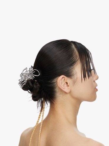 Large liquefied metal butterfly Hair claw clip