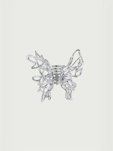 Large liquefied metal butterfly Hair claw clip