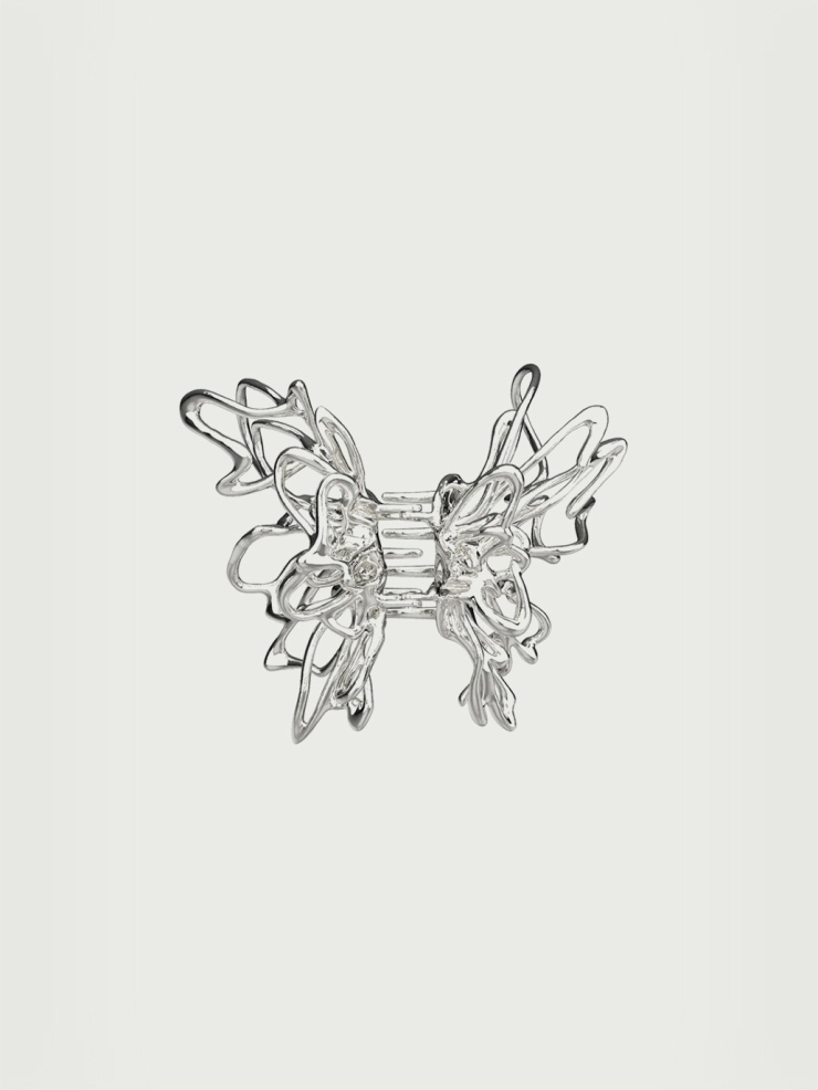 Large liquefied metal butterfly Hair claw clip