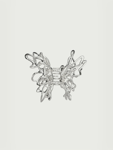 Large liquefied metal butterfly Hair claw clip