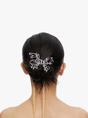 Large liquefied metal butterfly Hair claw clip