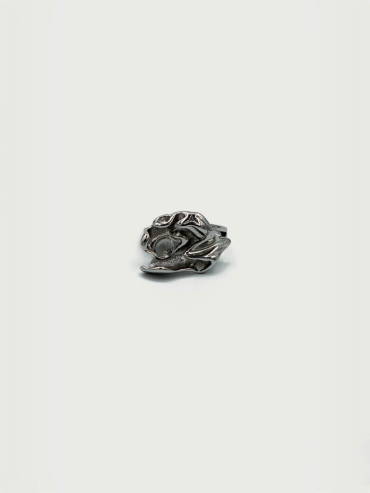 Silver Pleated Open Ring
