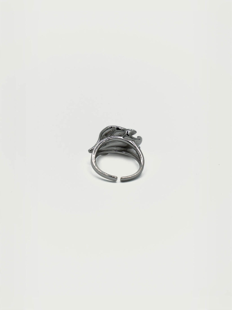 Silver Pleated Open Ring