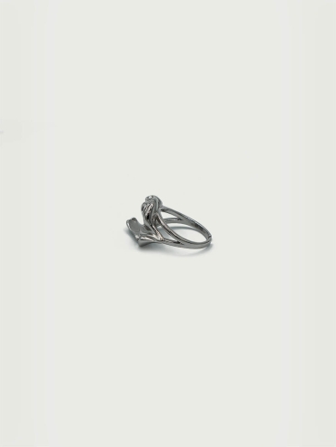 Silver Pleated Open Ring