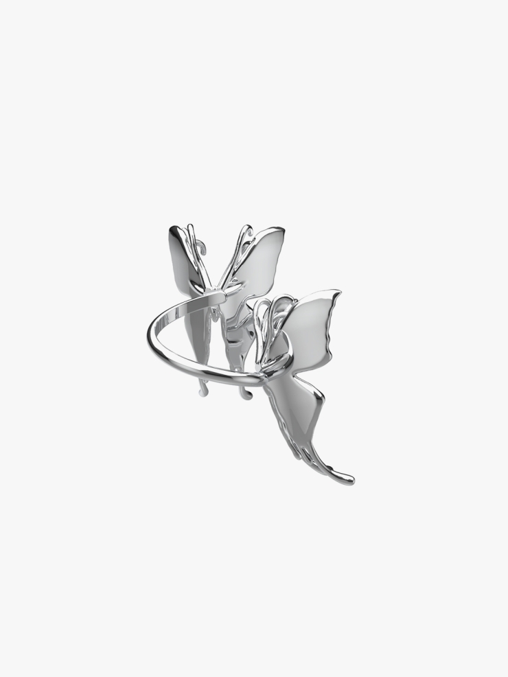 Twin Butterfly Open Ring