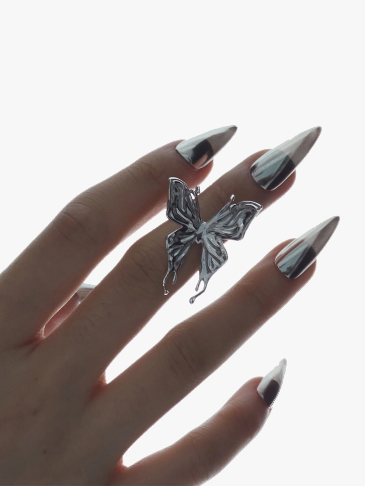 Silver Single Butterfly Ring