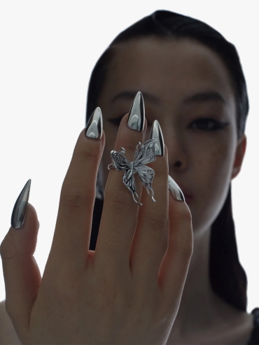 Silver Single Butterfly Ring