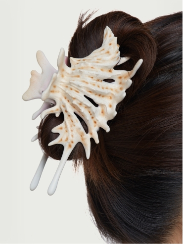 Multi- Colored conch shell hair claw clip