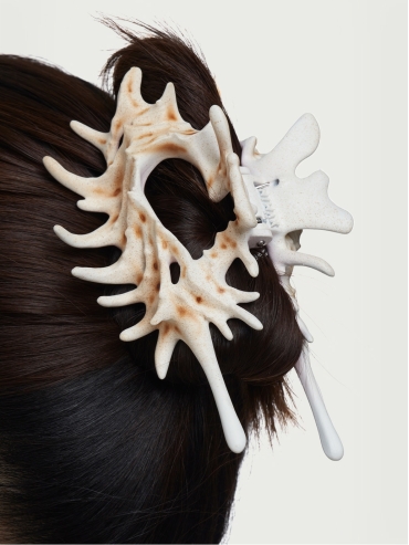 Multi- Colored conch shell hair claw clip