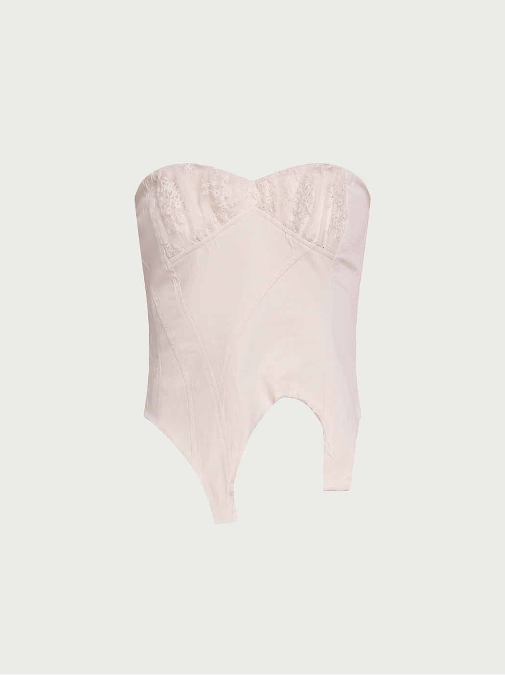 White ruched tube top