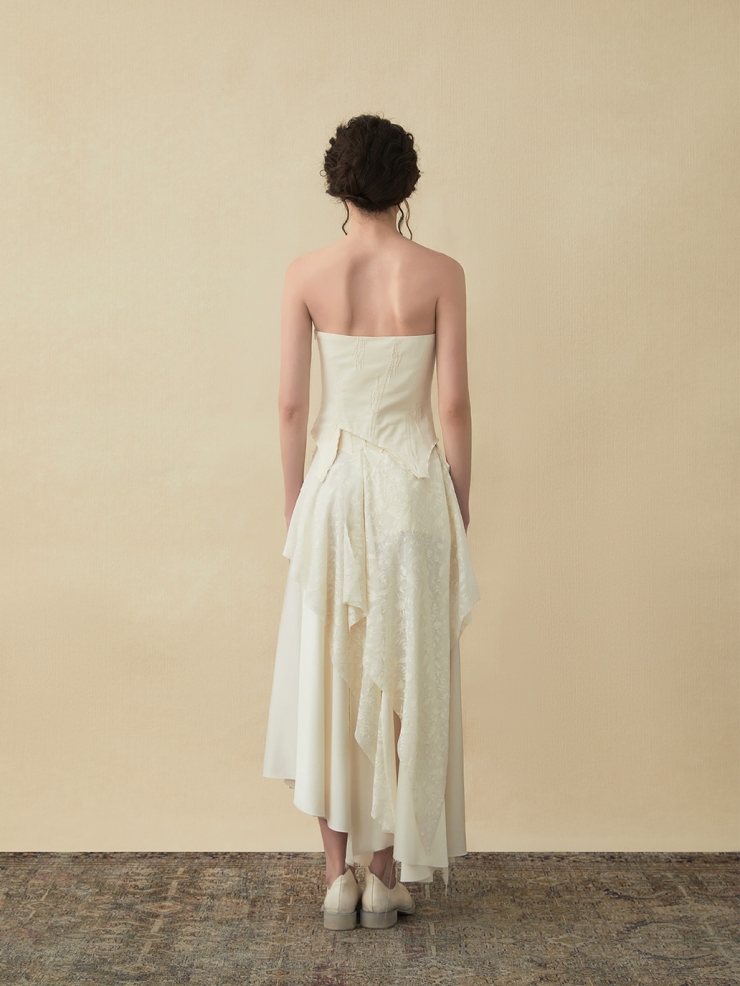 White ruched tube top