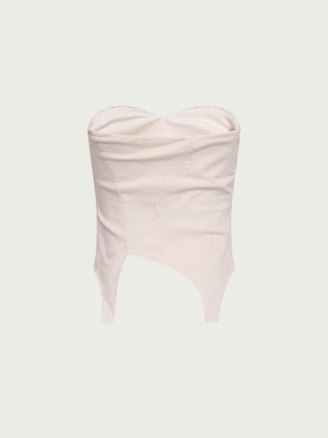 White ruched tube top