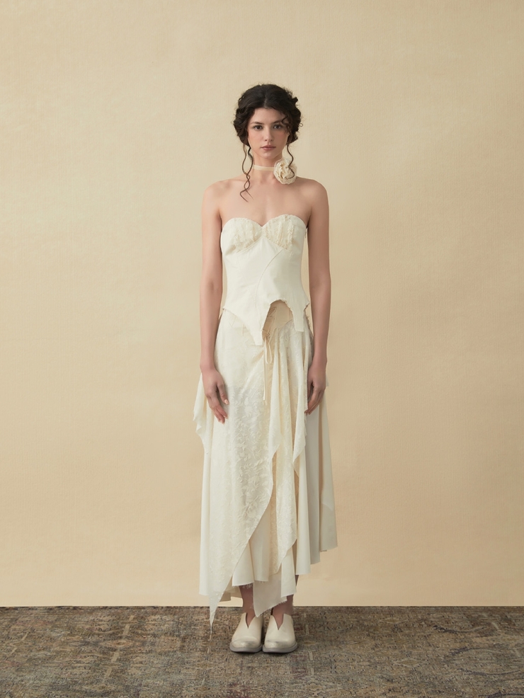 White ruched tube top