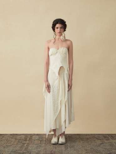 White ruched tube top