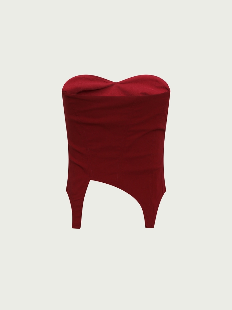 Rose ruched tube top