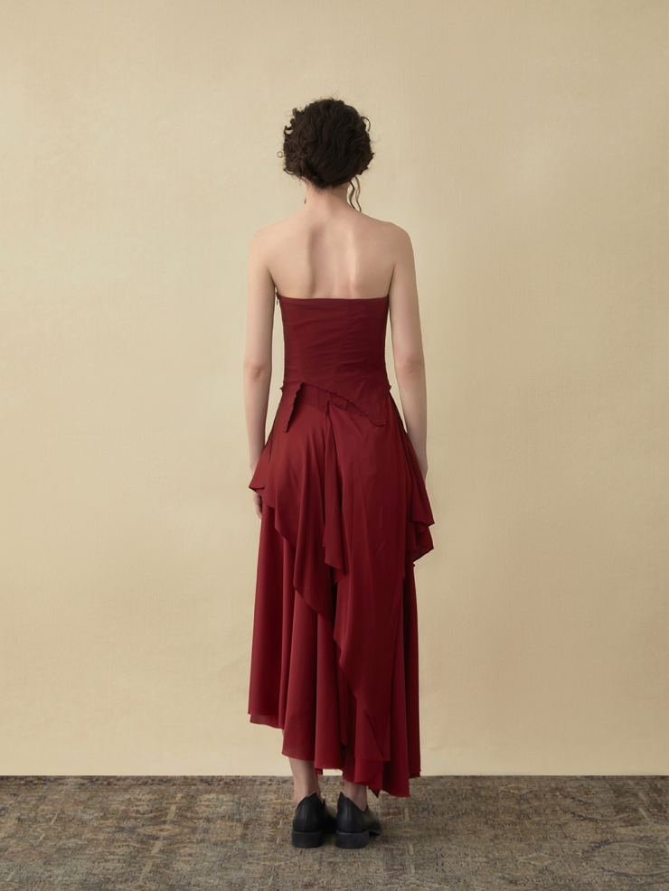 Rose ruched tube top