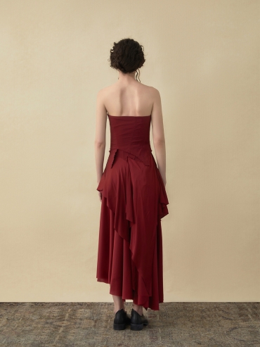 Rose ruched tube top