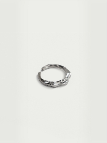 Silver wave ring