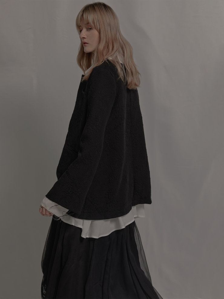 ELYWOOD Black Twinset Blazer with Attached Shirt