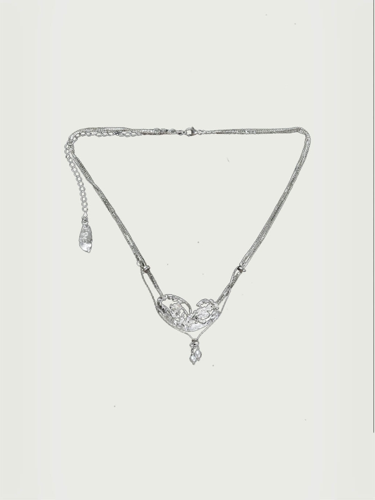 Silver Heart Windowpane Necklace