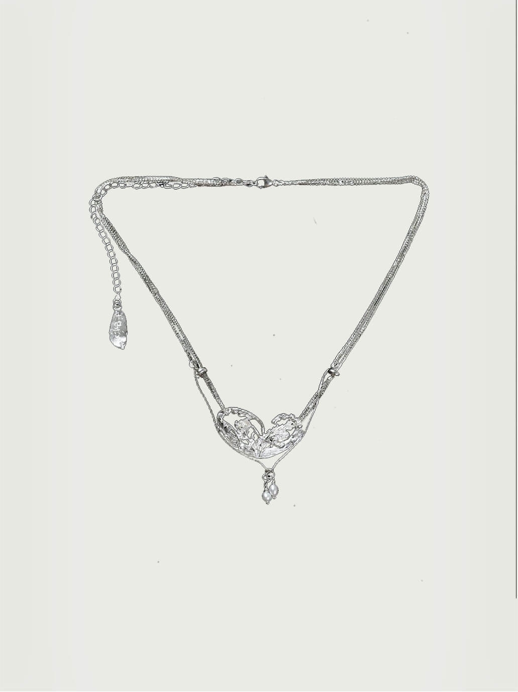 Silver Heart Windowpane Necklace