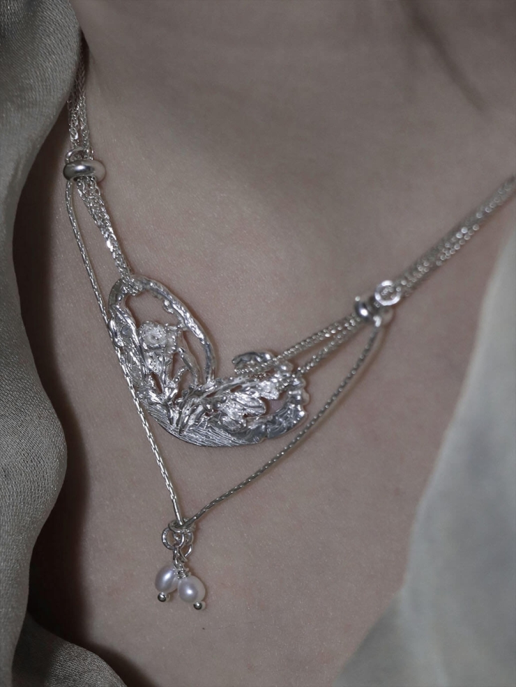 Silver Heart Windowpane Necklace