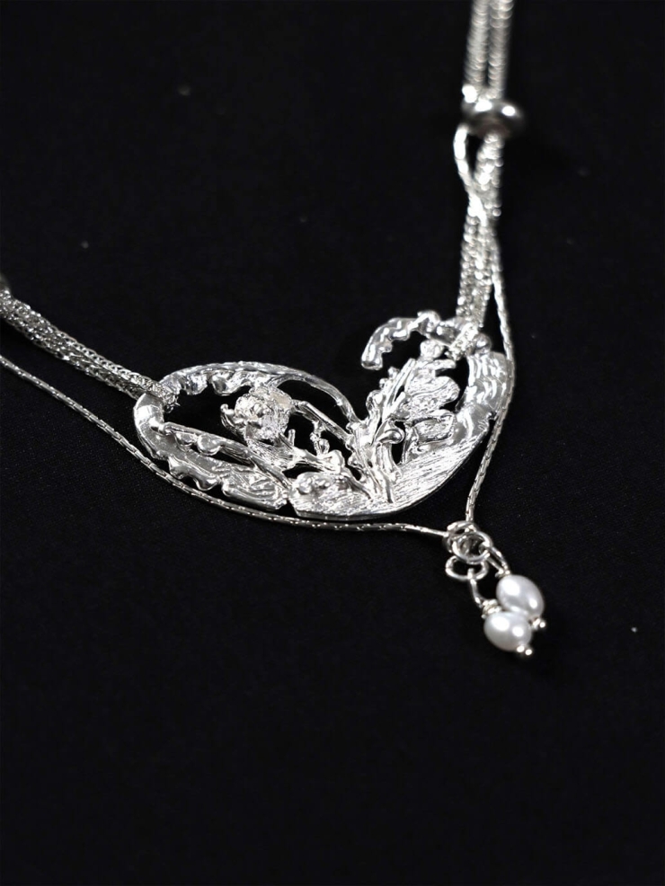 Silver Heart Windowpane Necklace