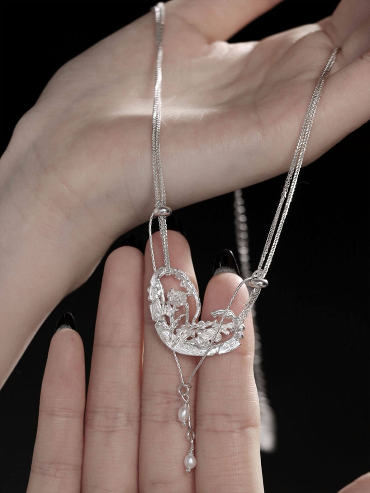 Silver Heart Windowpane Necklace