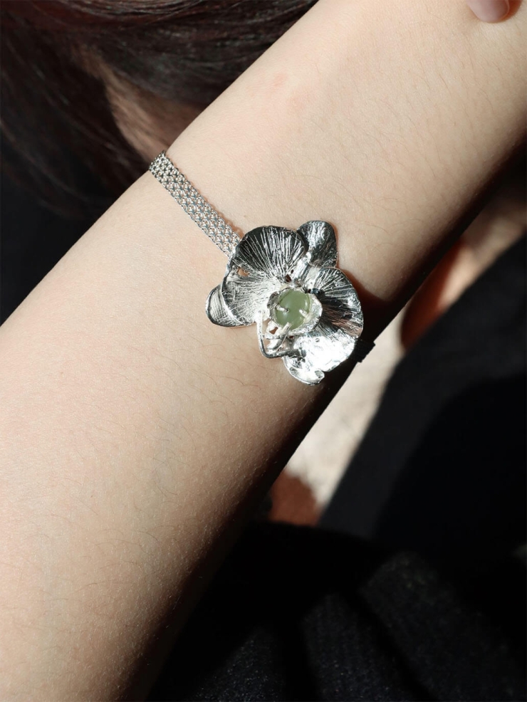 White Butterfly Orchid Bracelet