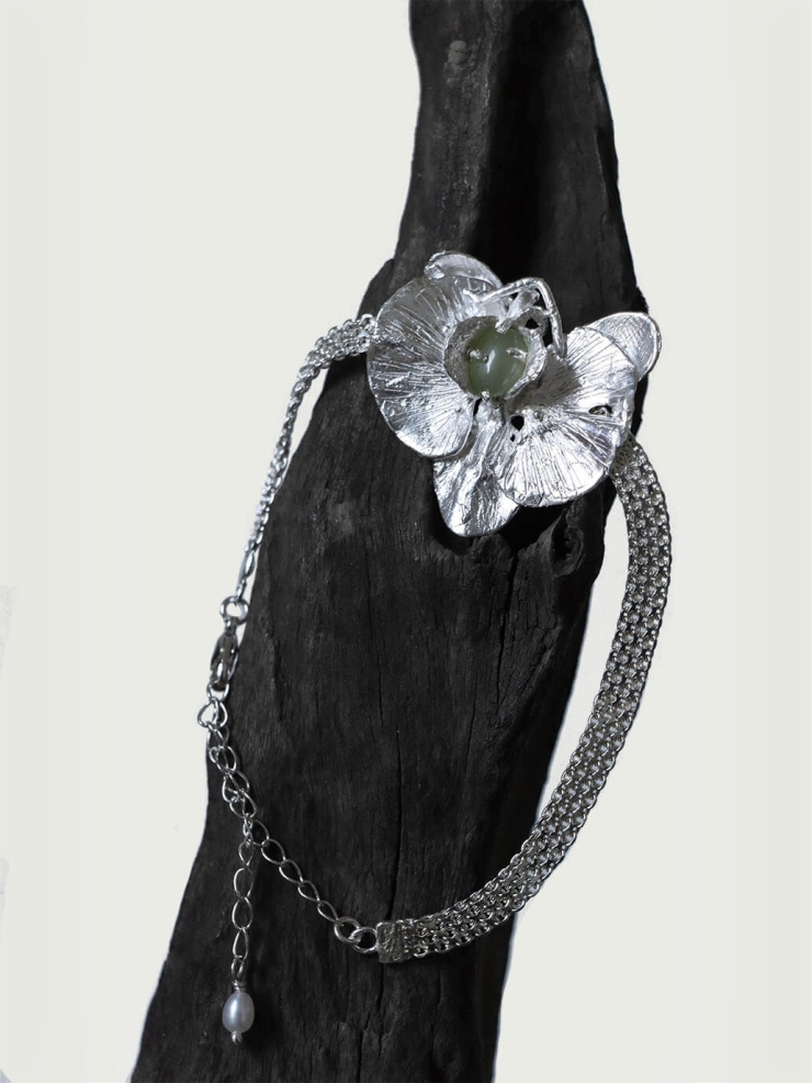 White Butterfly Orchid Bracelet